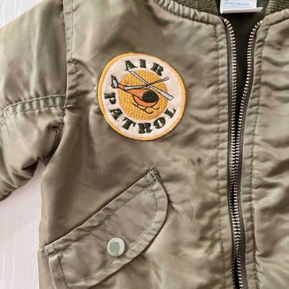 Boyz Wear By Nannette Bomber Jacket 18M Top Gun Air Patrol Olive Green Fly Boy - Picture 5 of 10